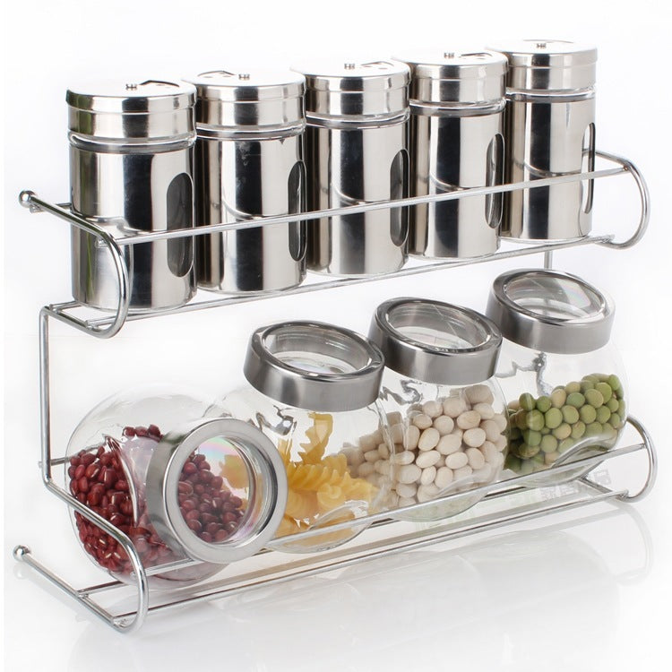 Glass seasoning bottle set