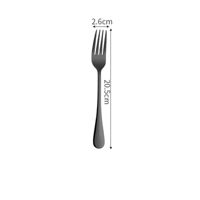 Stainless Steel Cutlery Set Titanium-Plated Black Four-Piece Cutlery