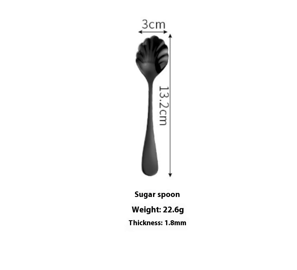 Stainless Steel Cutlery Set Titanium-Plated Black Four-Piece Cutlery