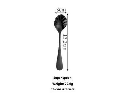 Stainless Steel Cutlery Set Titanium-Plated Black Four-Piece Cutlery