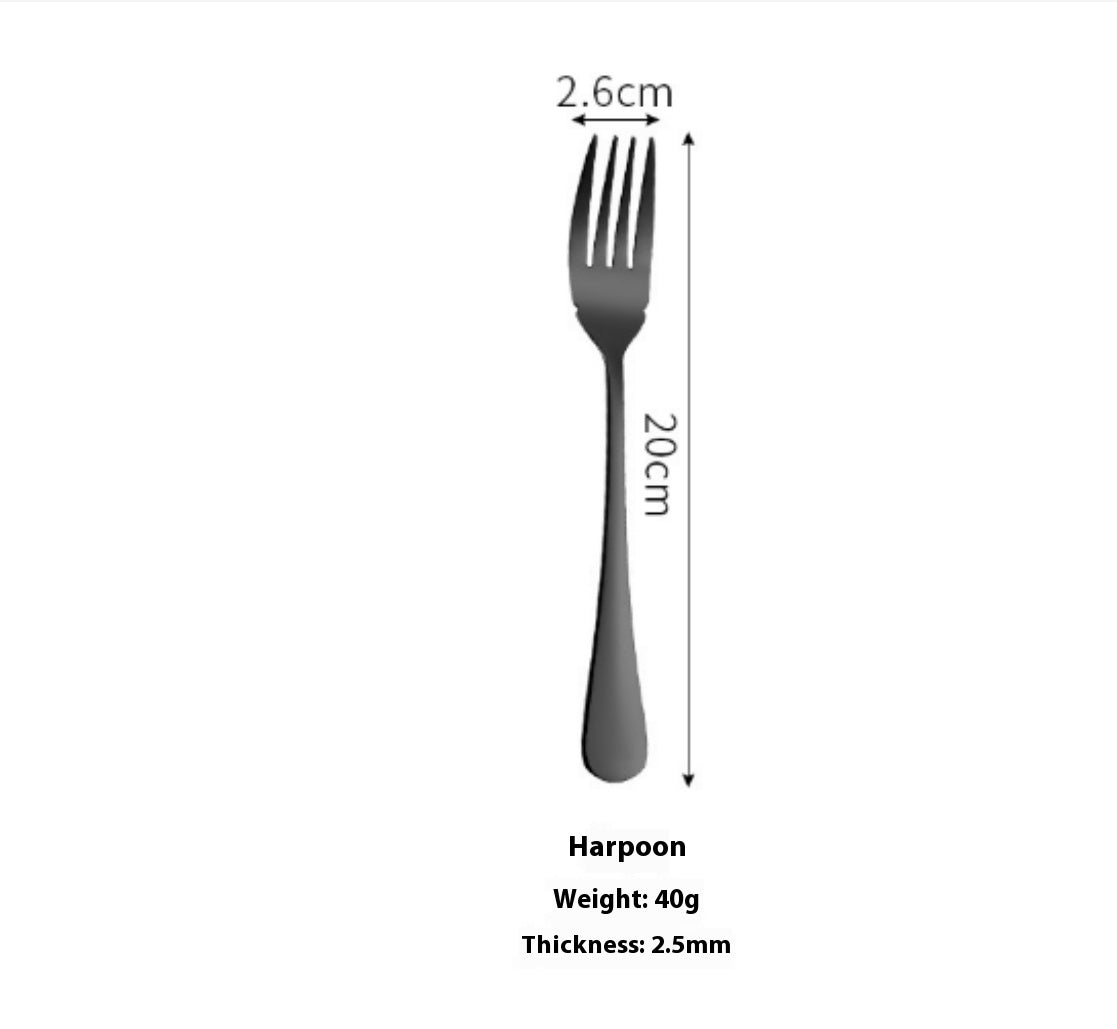 Stainless Steel Cutlery Set Titanium-Plated Black Four-Piece Cutlery
